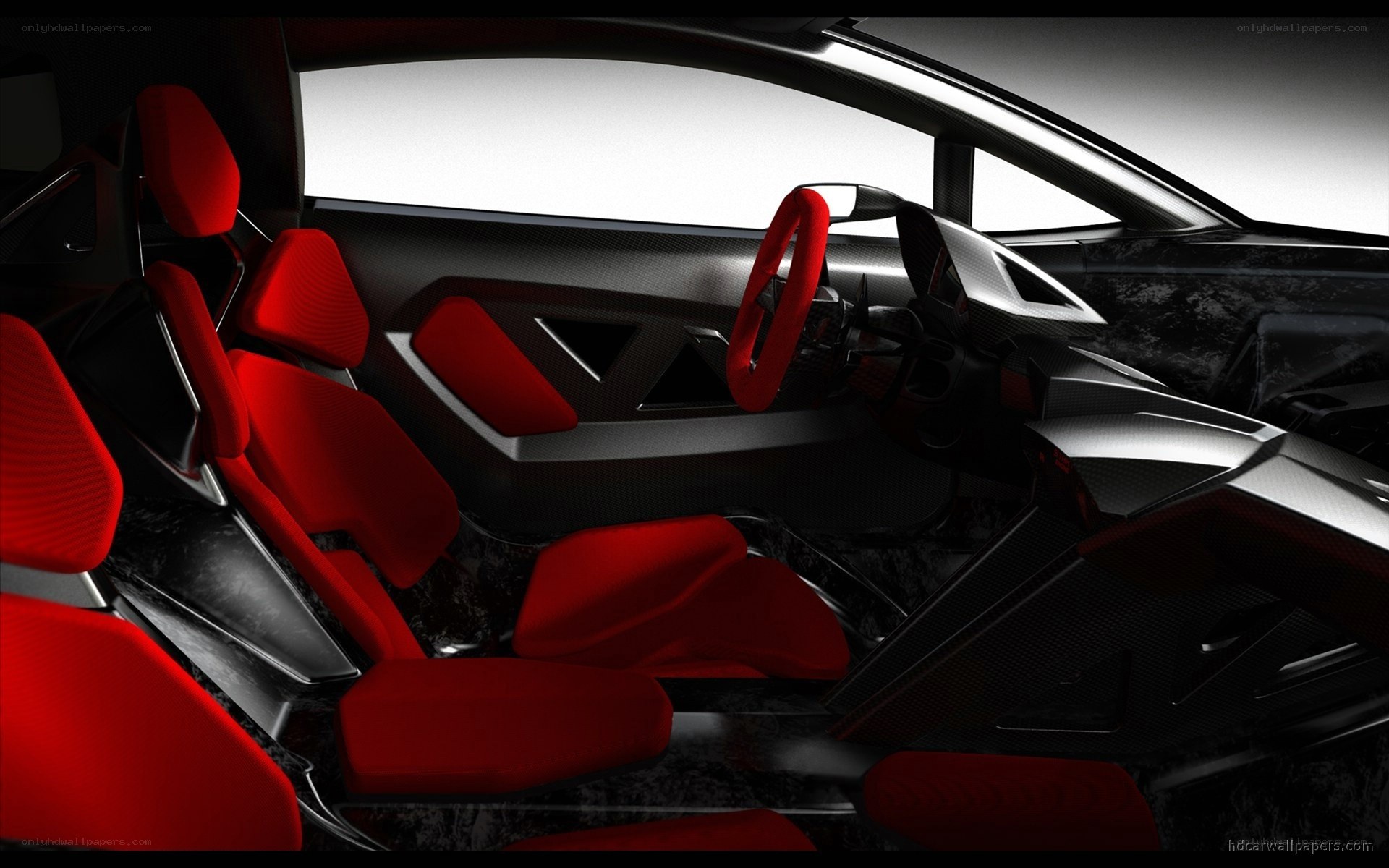red and black car interior