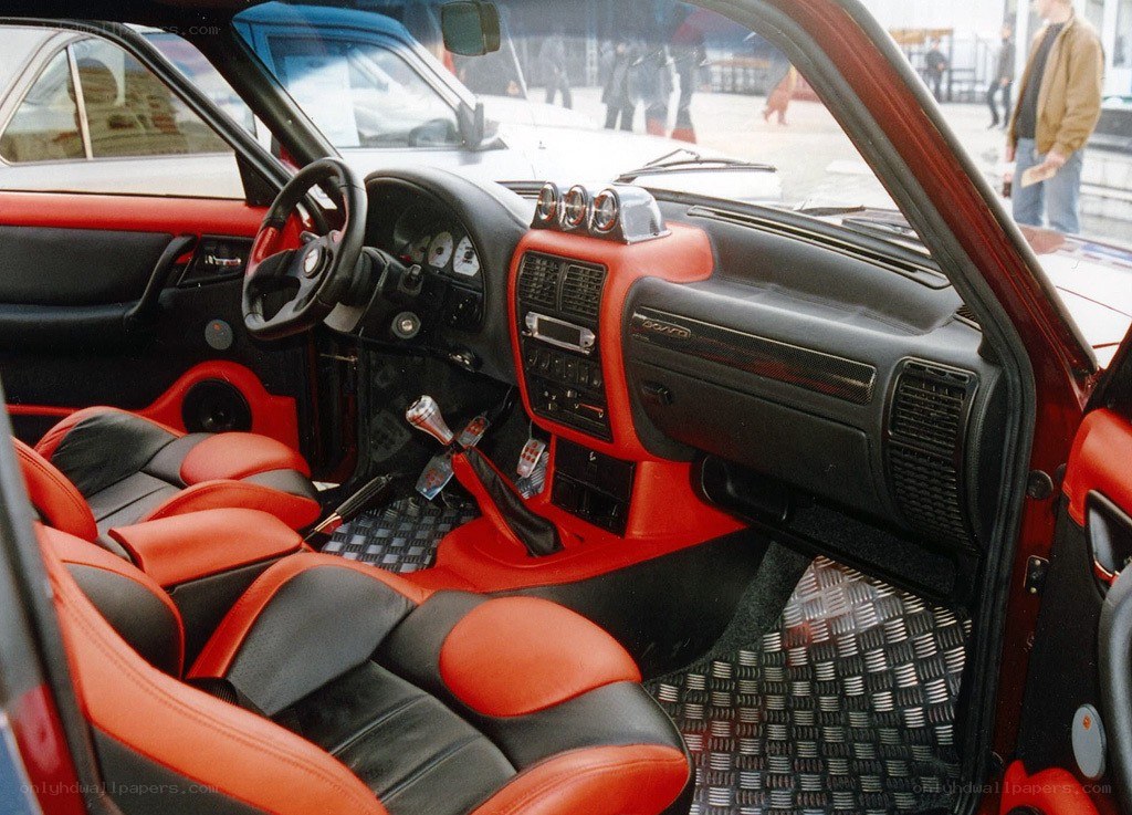red and black car interior