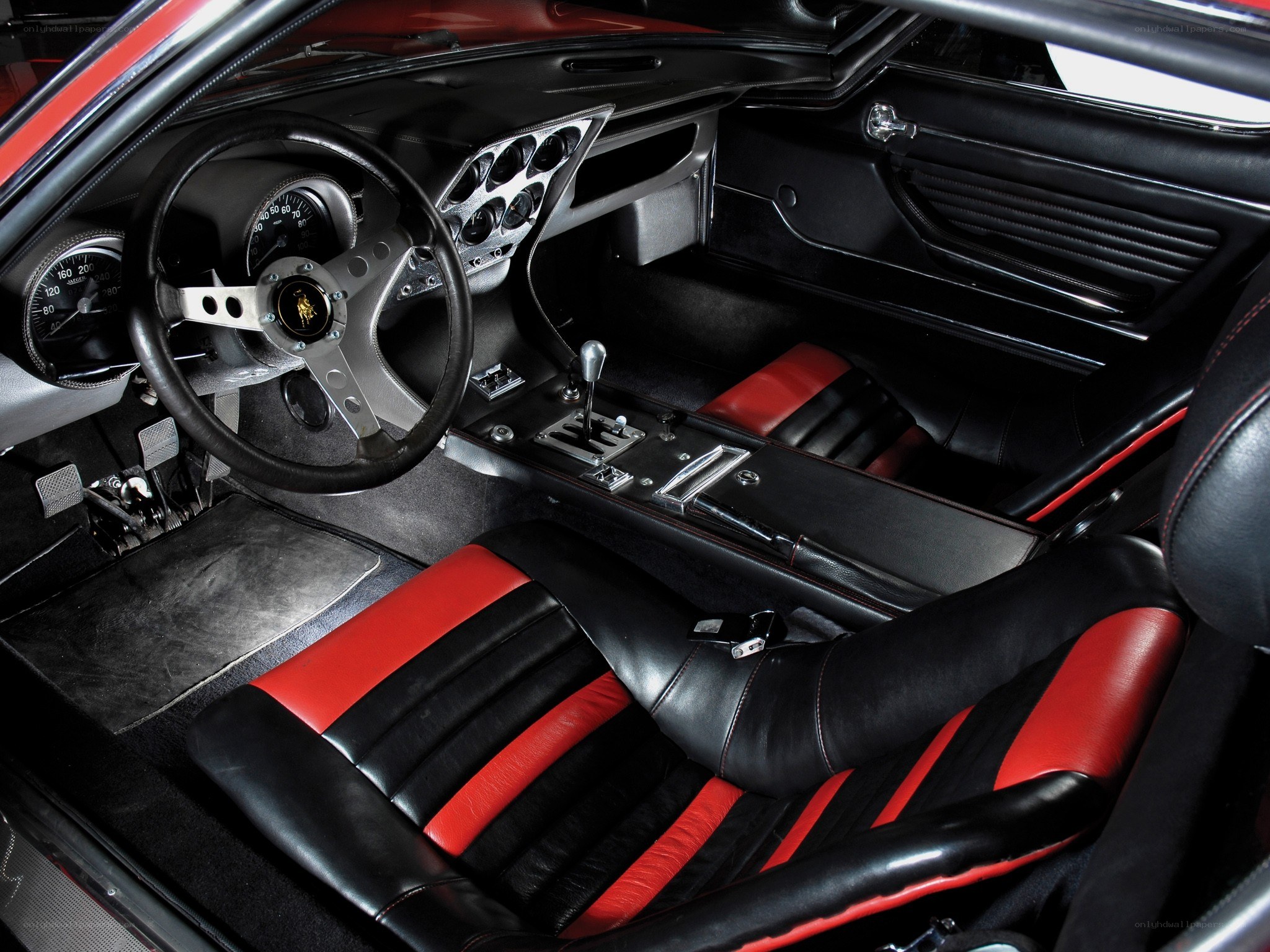 red and black car interior