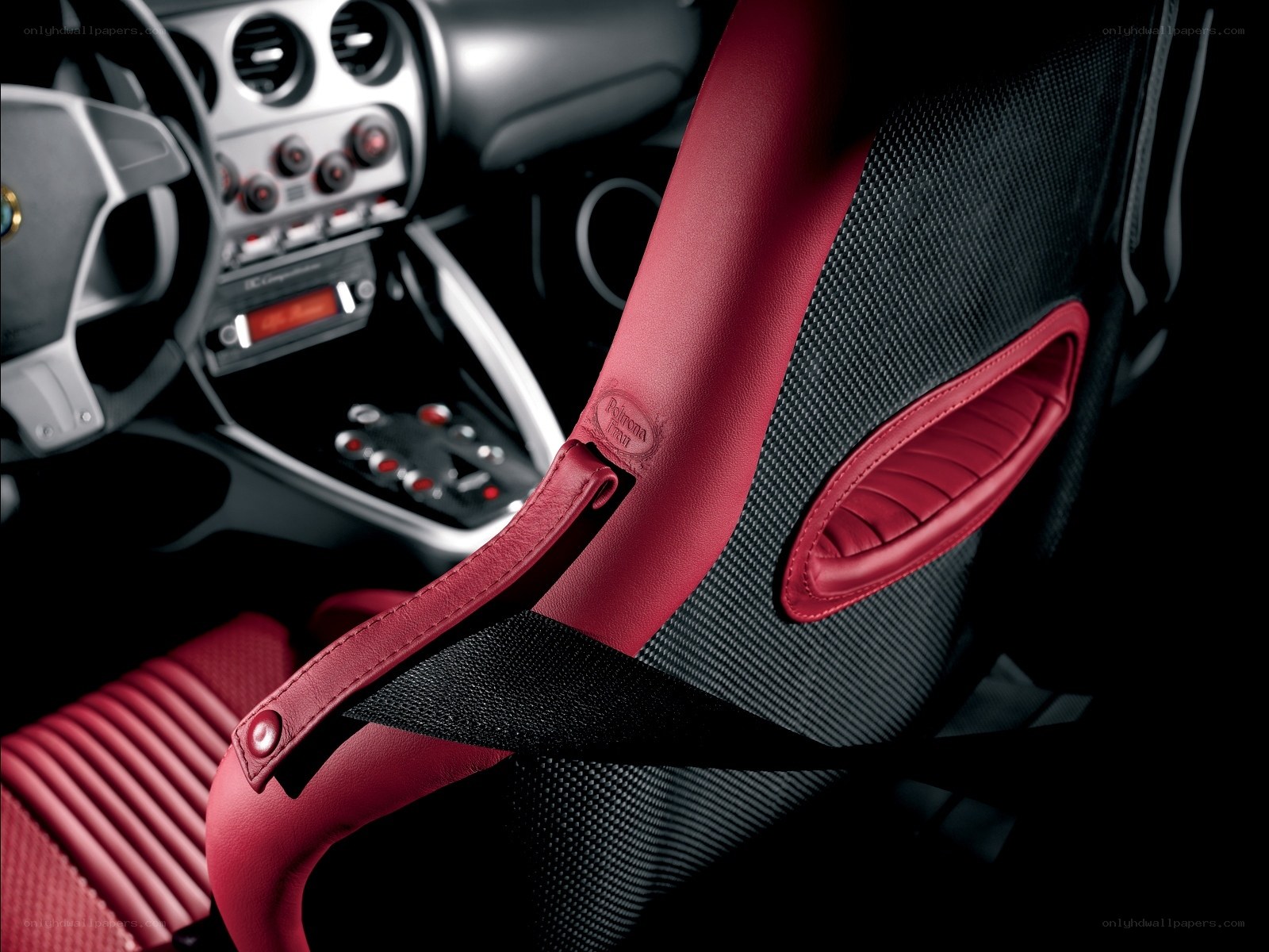 red and black car interior