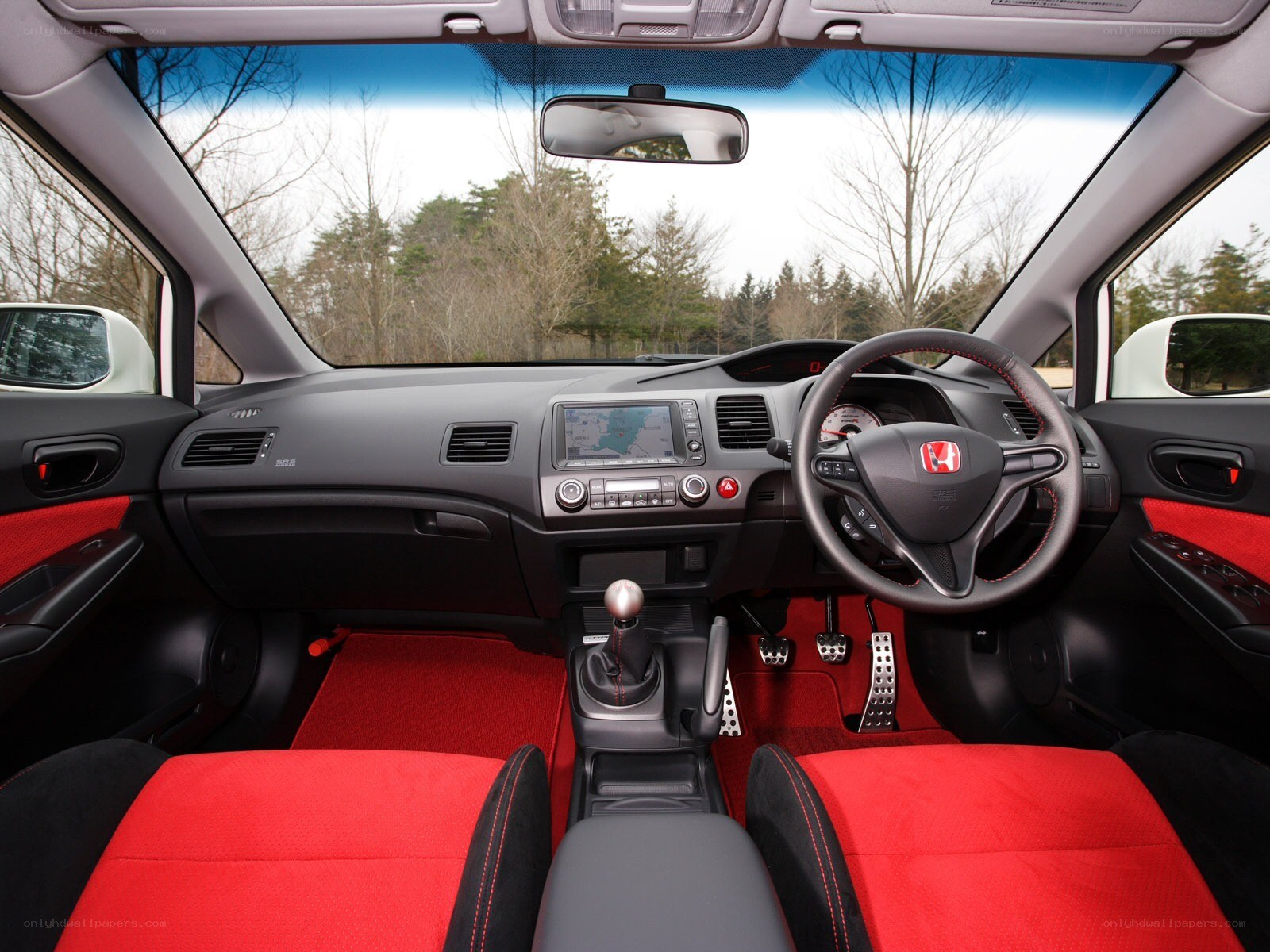 red and black car interior