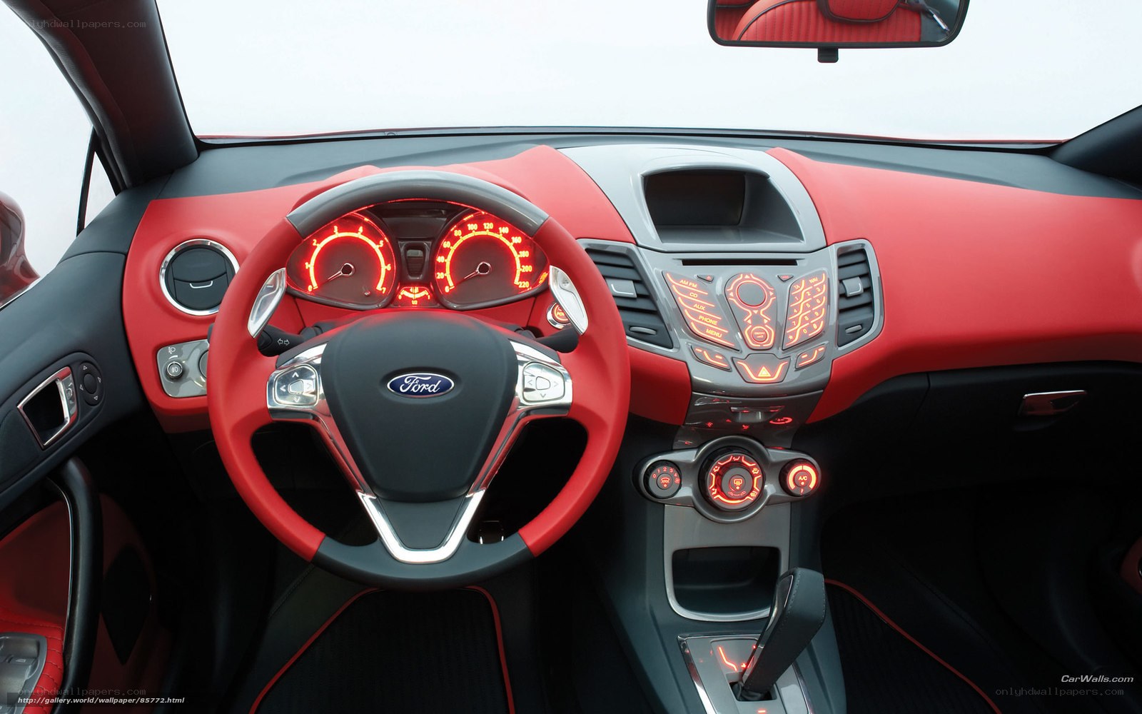 red and black car interior