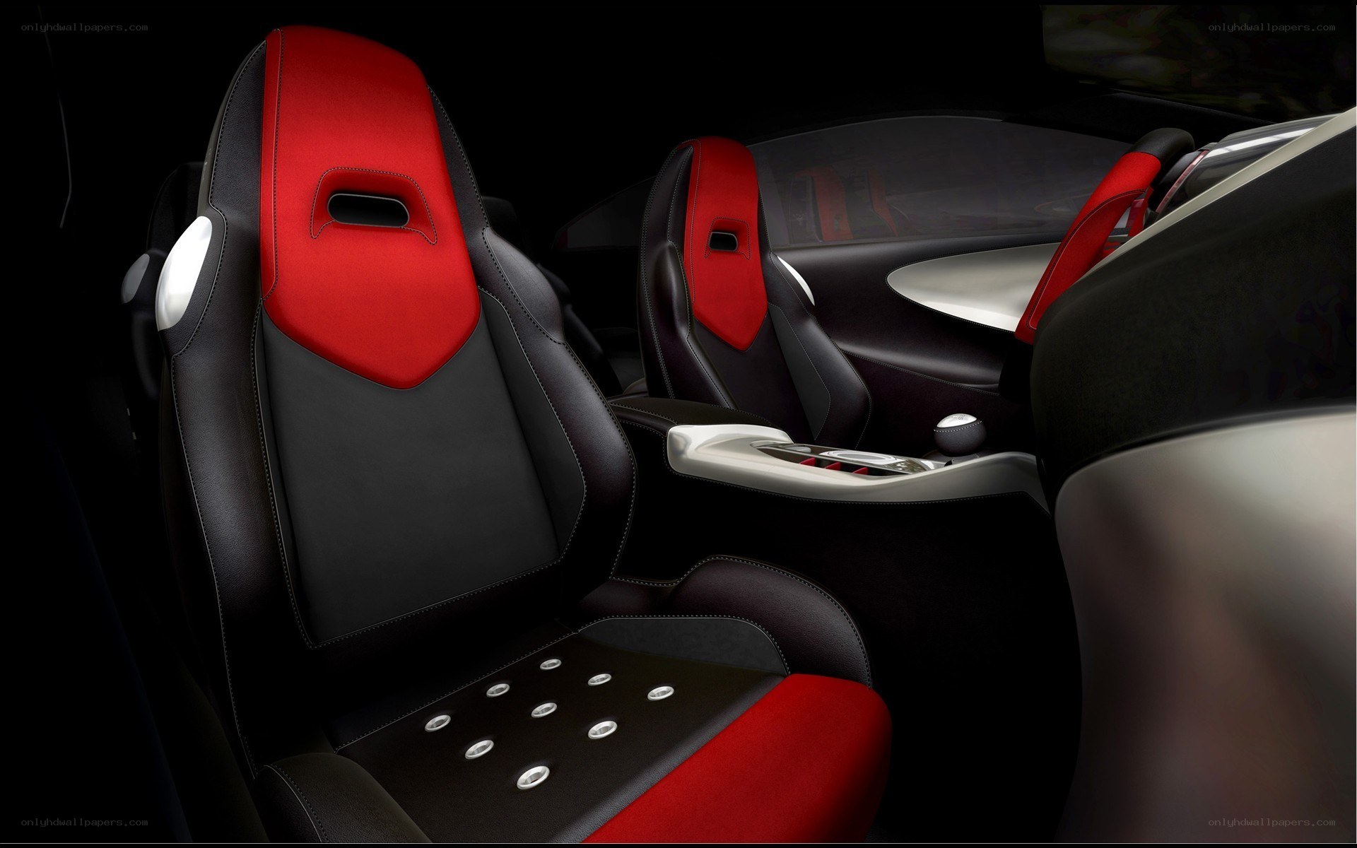 red and black car seats