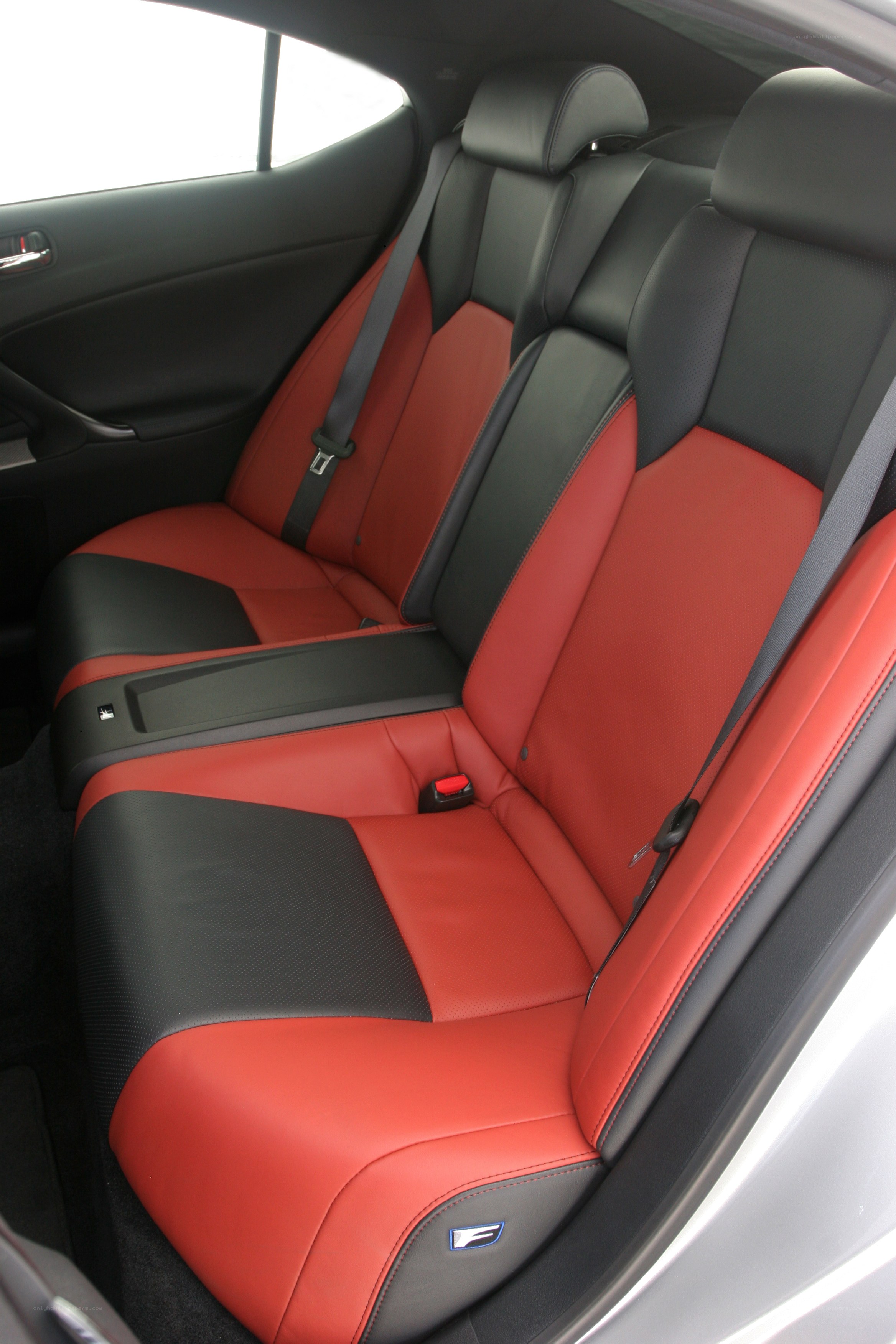 red and black car seats