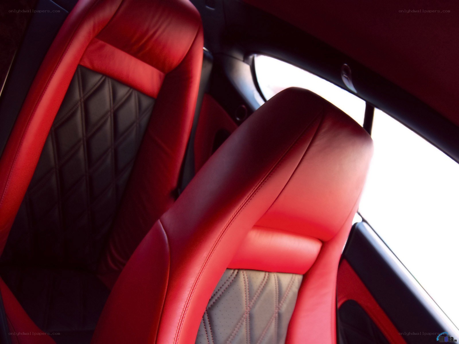 red and black car seats