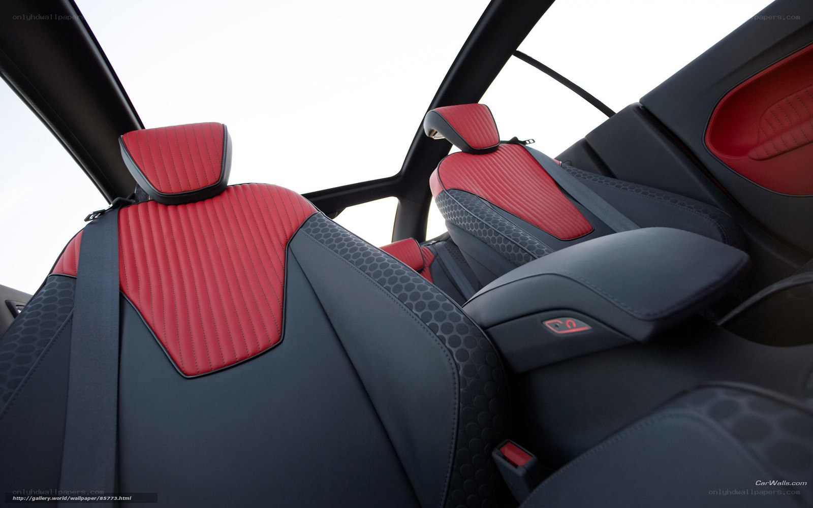 red and black car seats