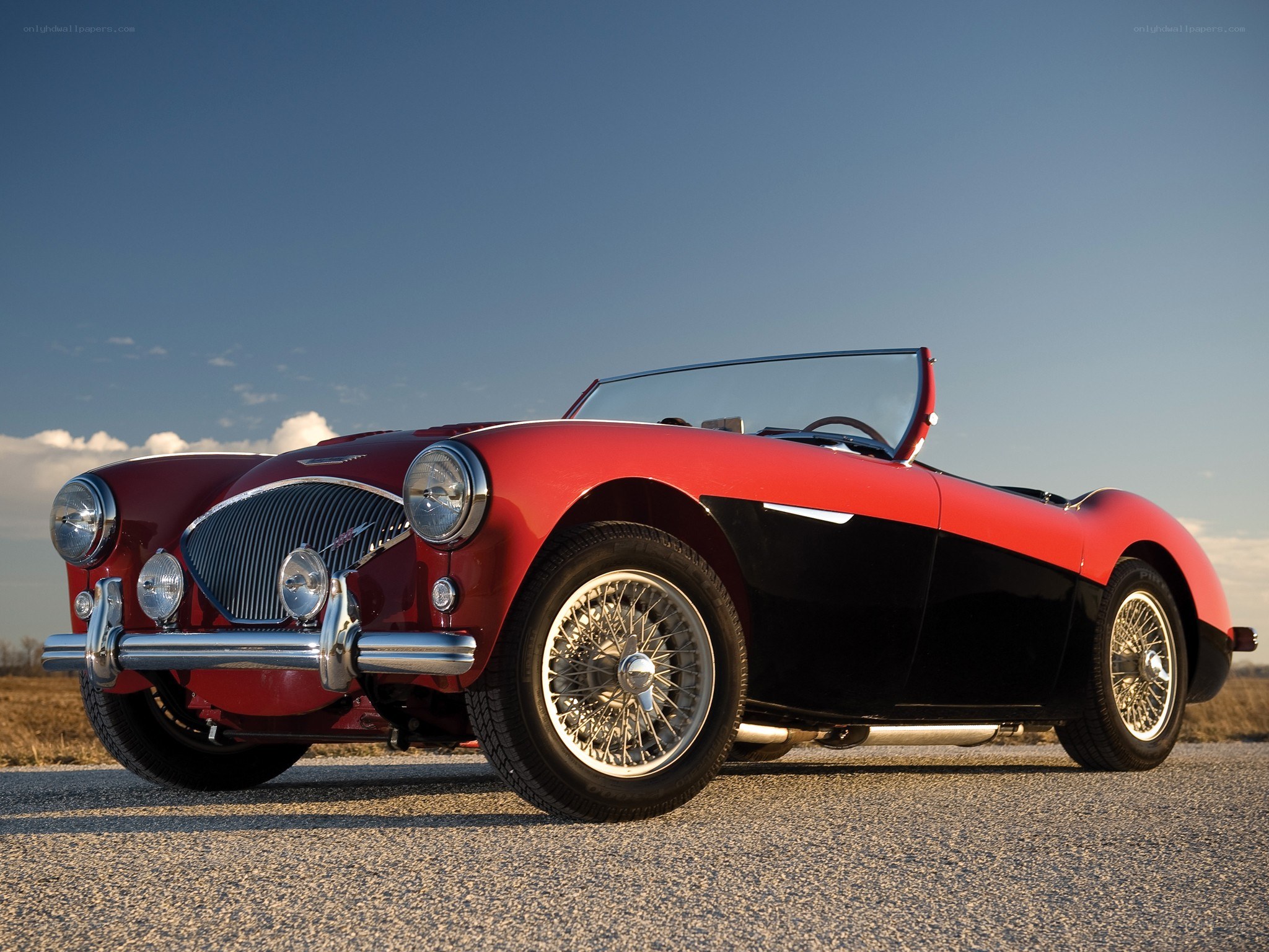 Red and black classic convertible