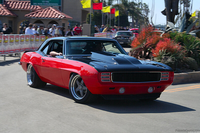 Red and black classic muscle car