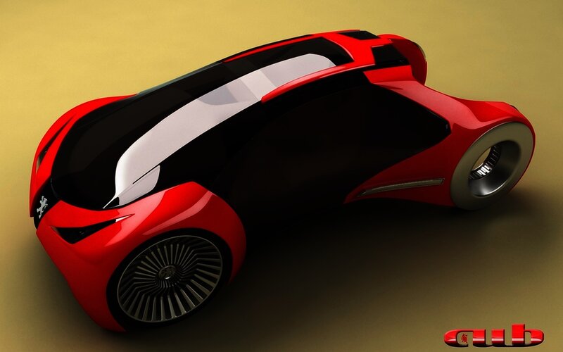 Red and Black Concept Car — Futuristic, 3d Render