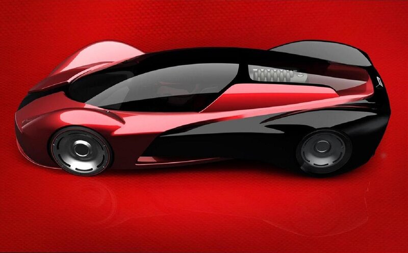 Red and Black Concept Car