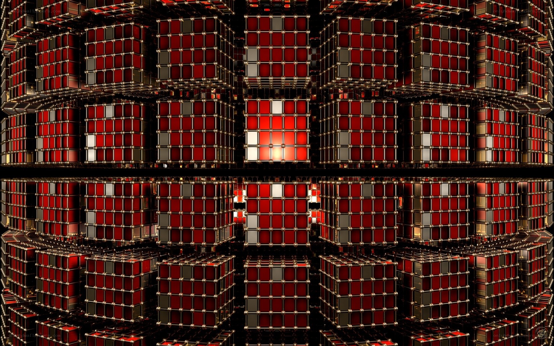 Red and black cube grid