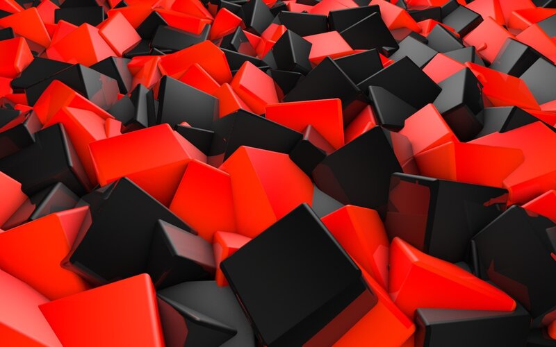 Red and Black Cubes — 3d Render