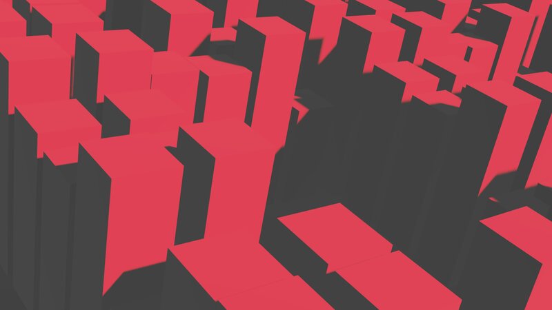 Red and Black Cubes — Abstract, 3d Render, Shadows
