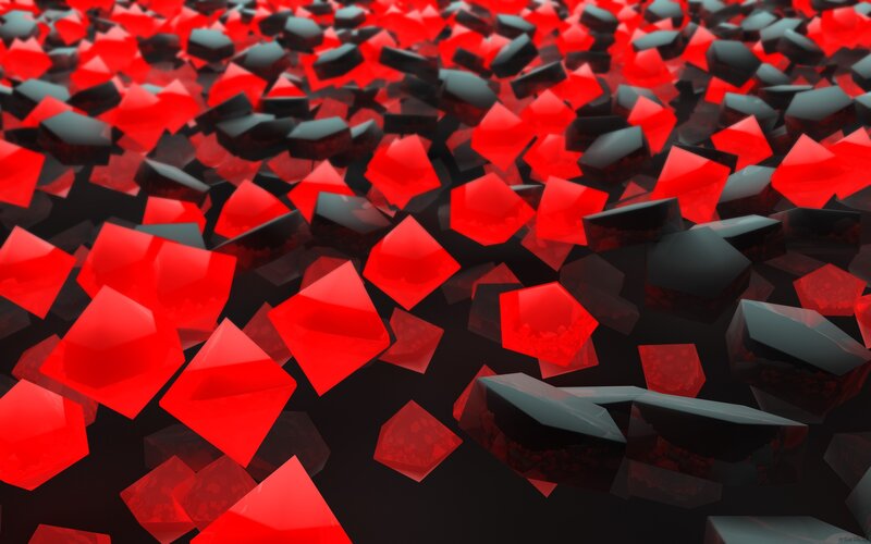 Red and black cubes abstract background