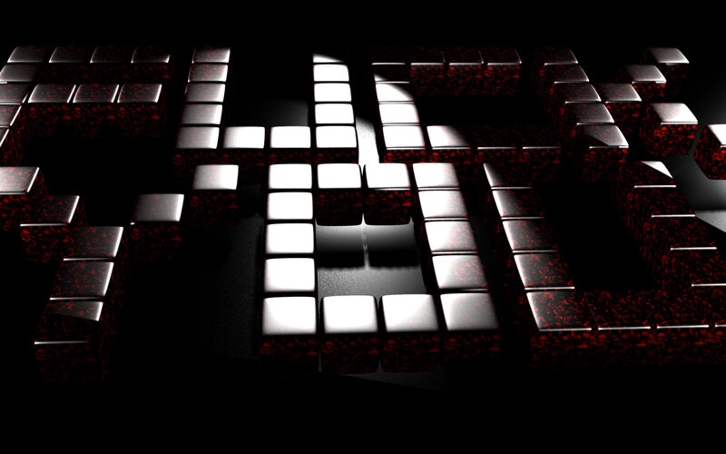 Red and Black Cubes — Dramatic, 3d Render