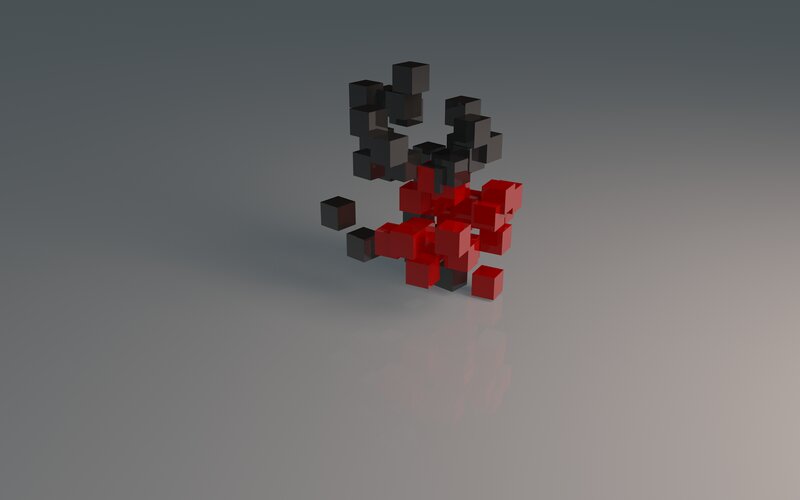 Red and Black Cubes — Neutral