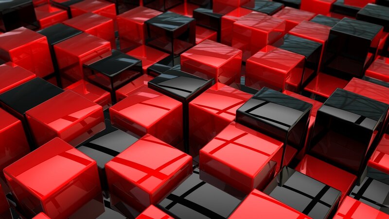 Red and black cubes pattern