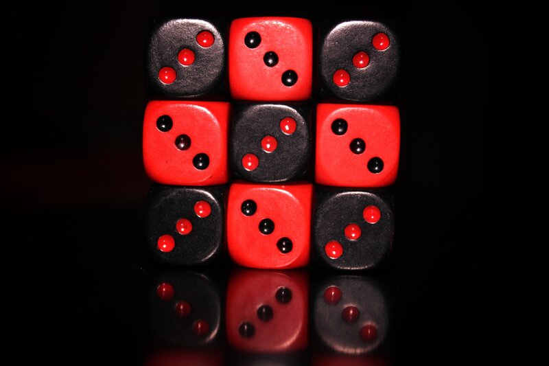 Red and Black Dice — Dramatic