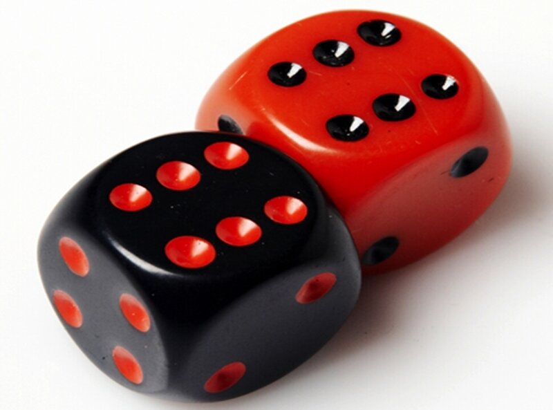 red and black dice