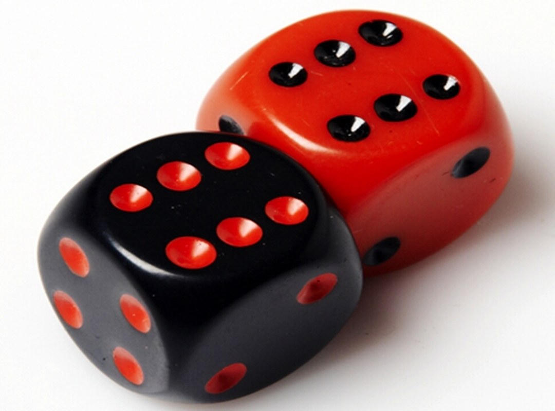 red and black dice