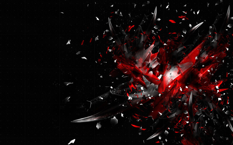 Red and Black Explosion — Dramatic, Digital Art