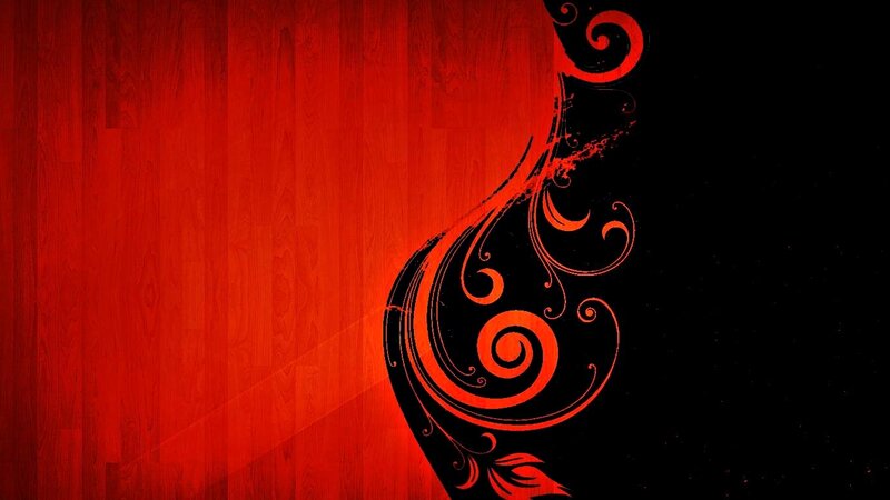 red and black floral design