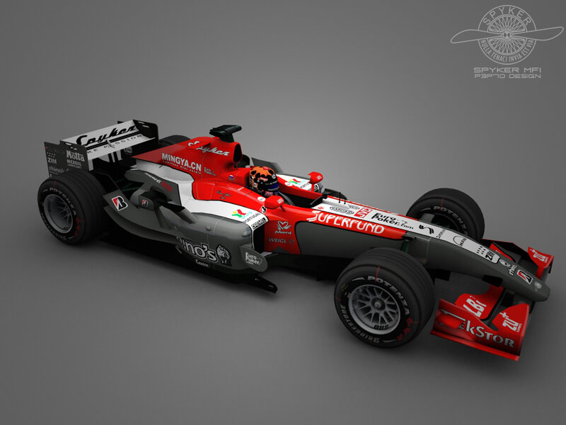 Red and Black Formula One Car
