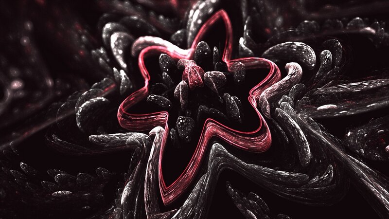 Red and Black Fractal Flower