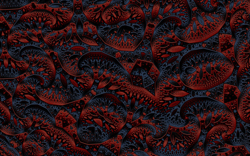 Red and Black Fractal Pattern — Dark