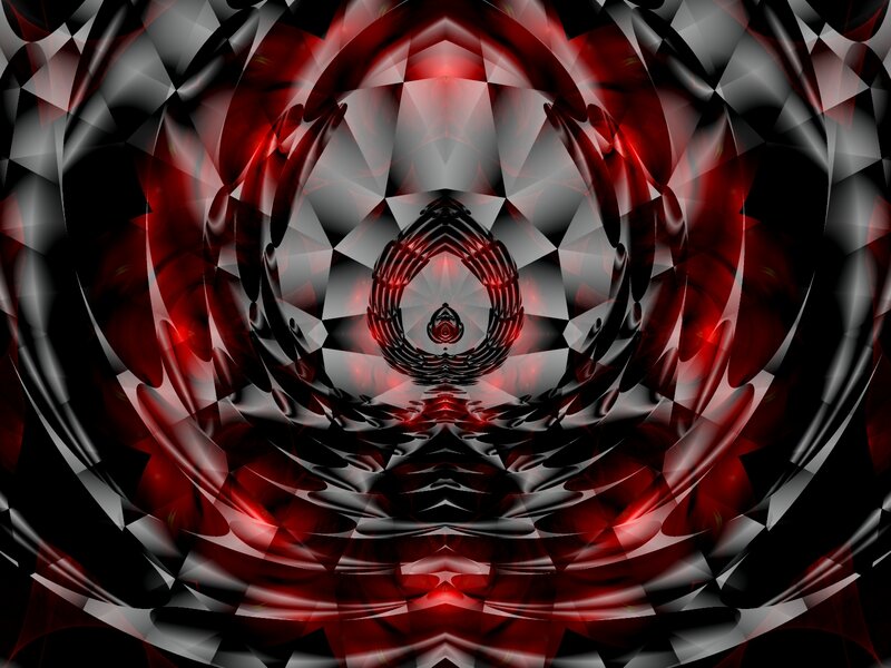 Red and Black Fractal Pattern — Dramatic, Abstract