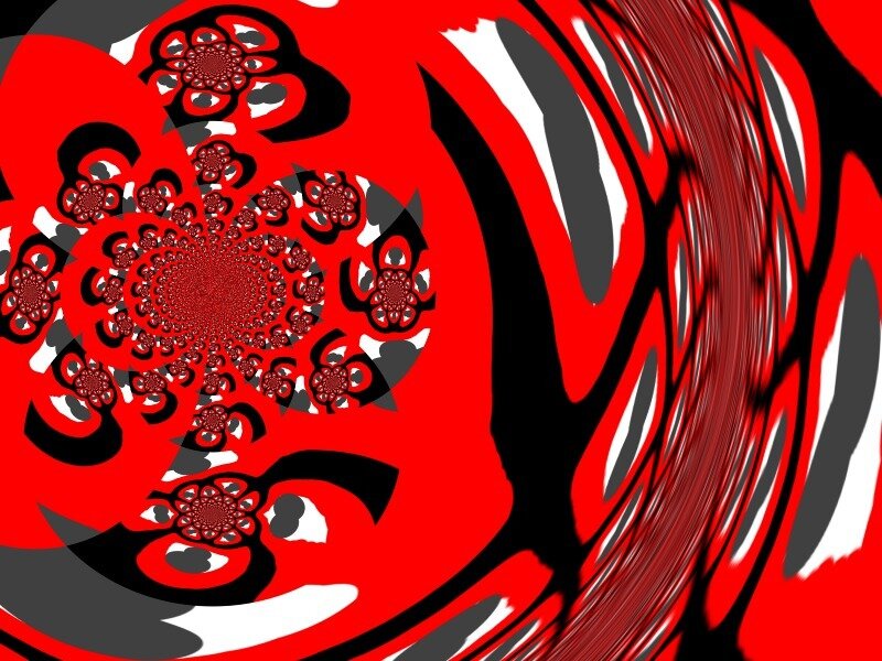 Red and Black Fractal Pattern — Hypnotic