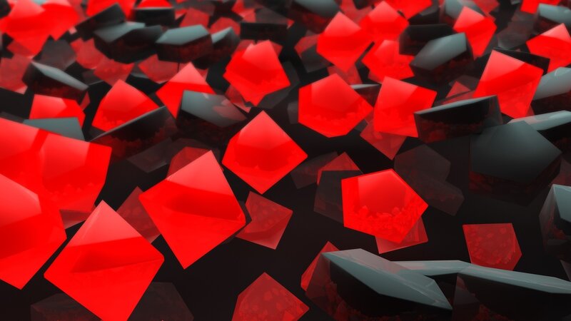 Red and black geometric cubes