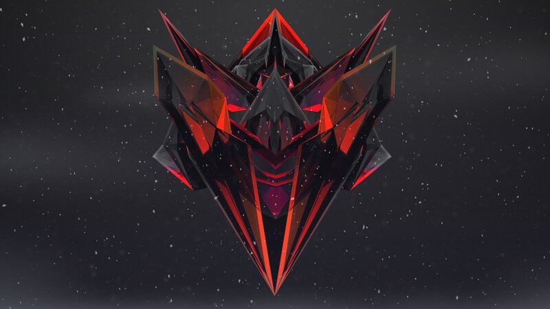 Red and Black Geometric Shape — Dark, Night