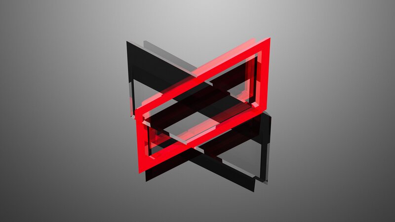 Red and Black Geometric Shapes — Abstract