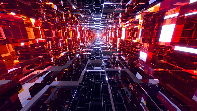 Red and Black Geometric Tunnel