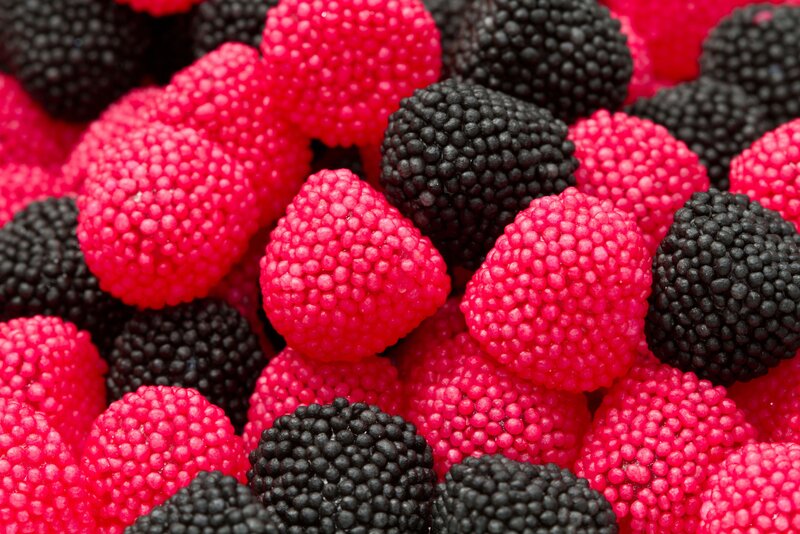 Red and Black Gummy Candies