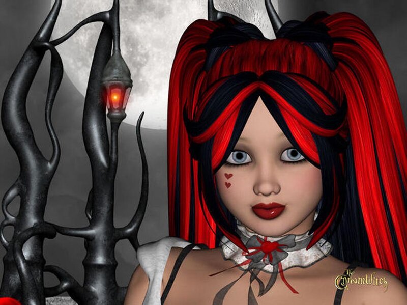 Red-and-black-haired Girl