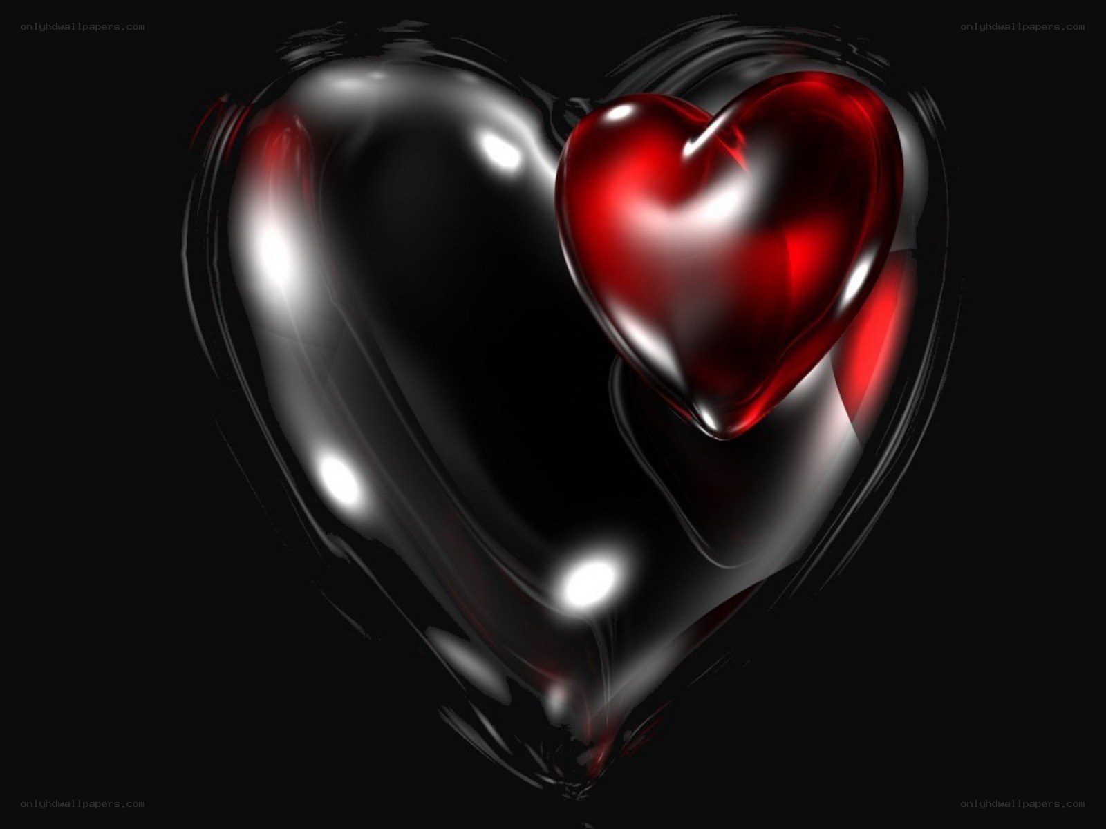 Red and black heart design