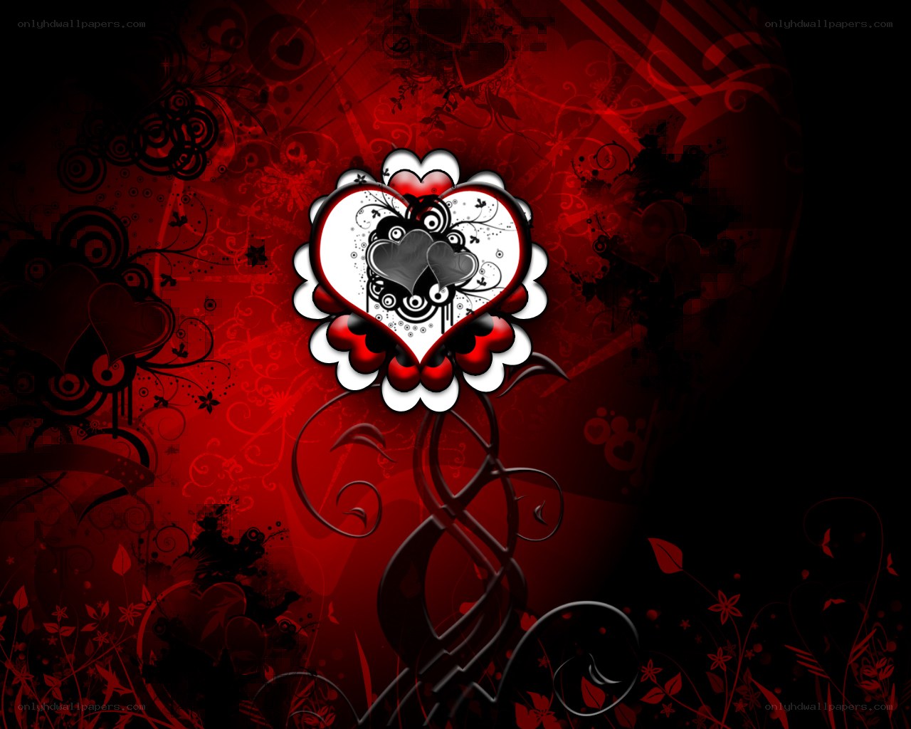 red and black heart design