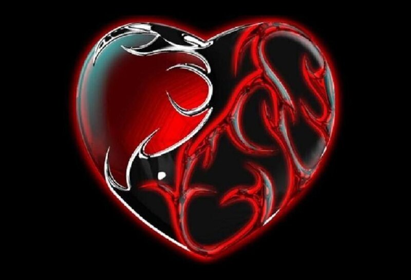 red and black heart design