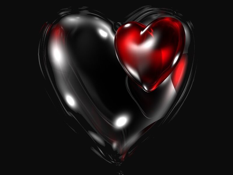 Red and Black Heart — Dramatic, 3d Render