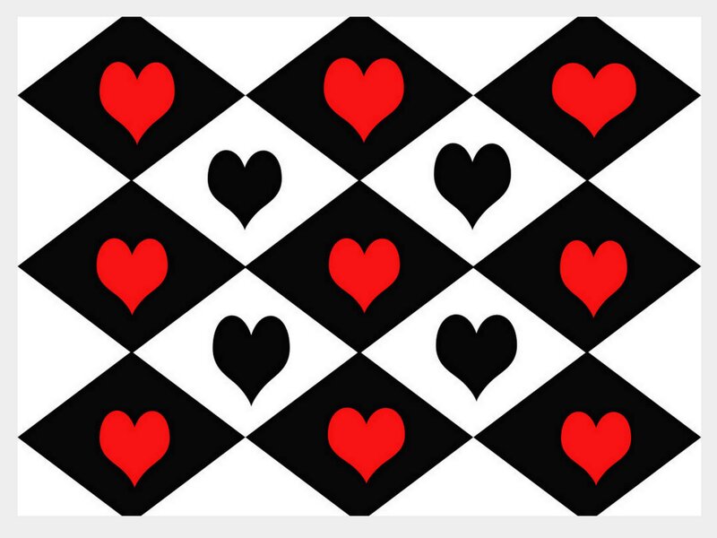 red and black heart pattern