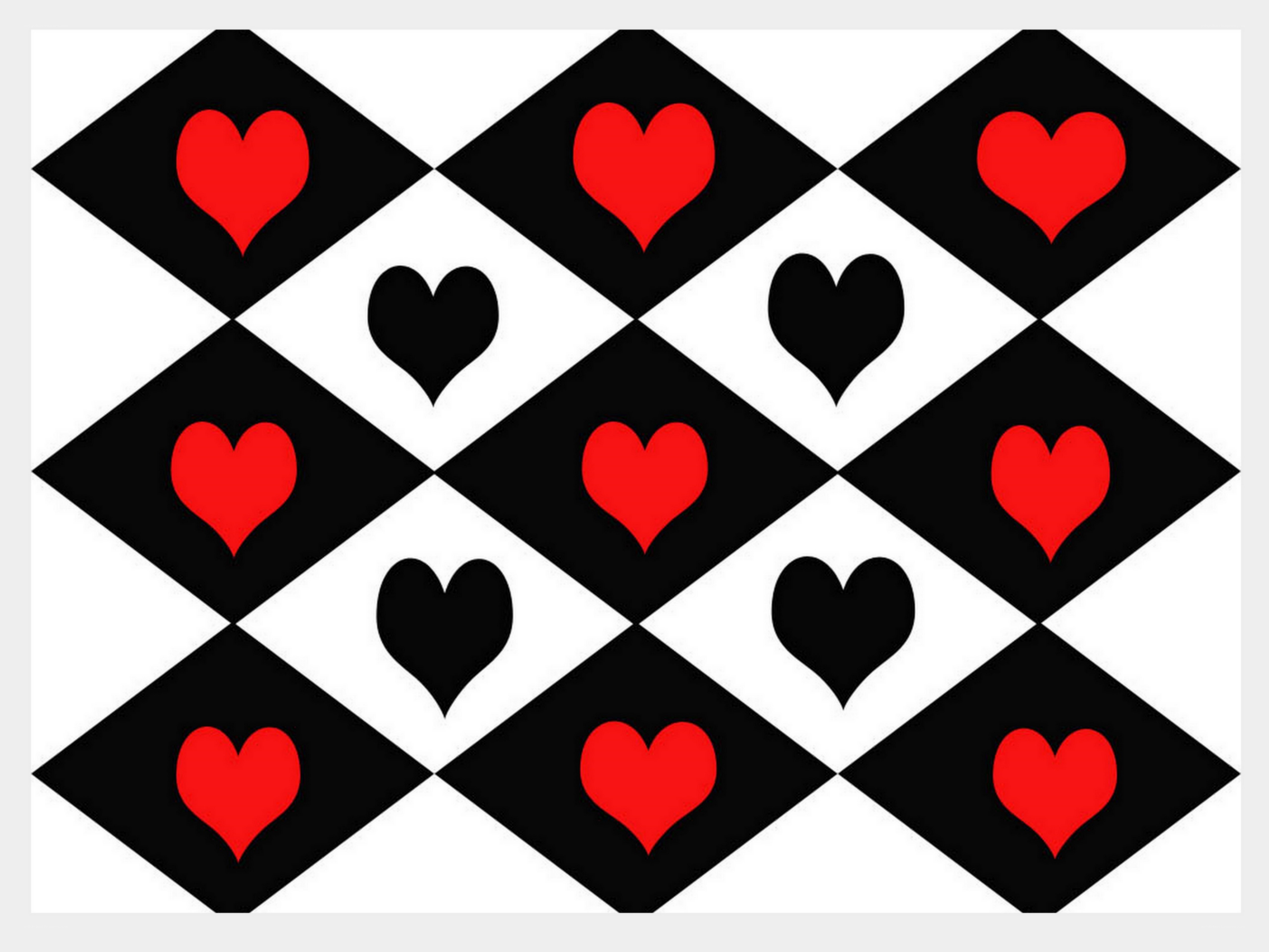 red and black heart pattern