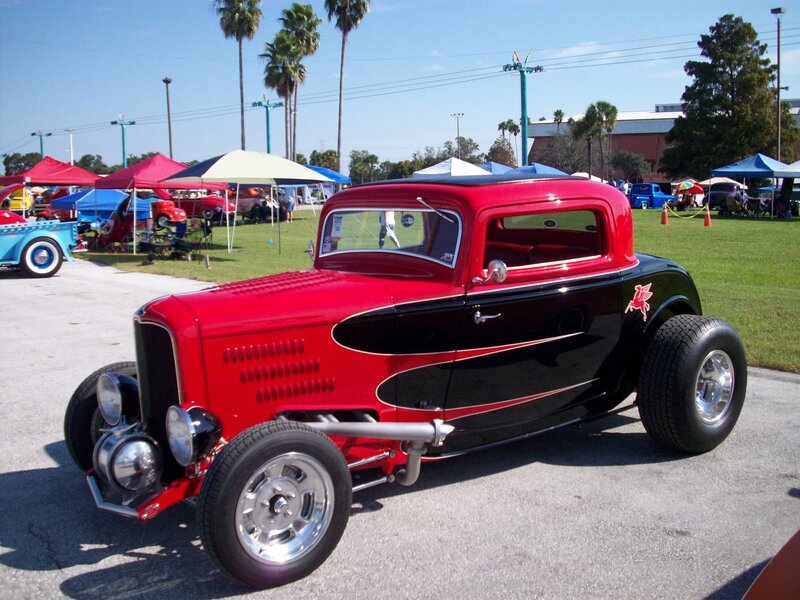 Red and Black Hot Rod — Outdoor