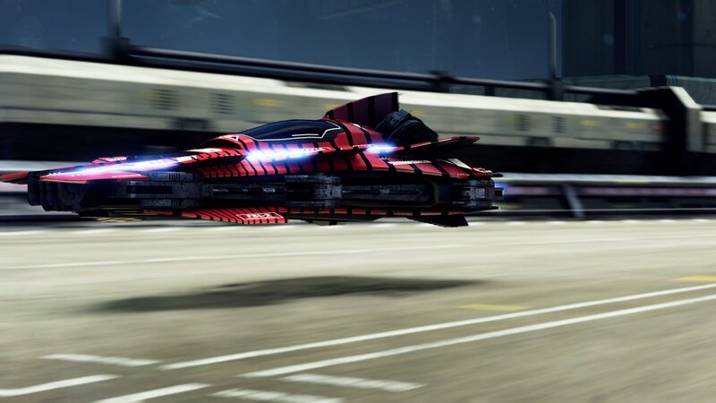 Red and Black Hovercraft