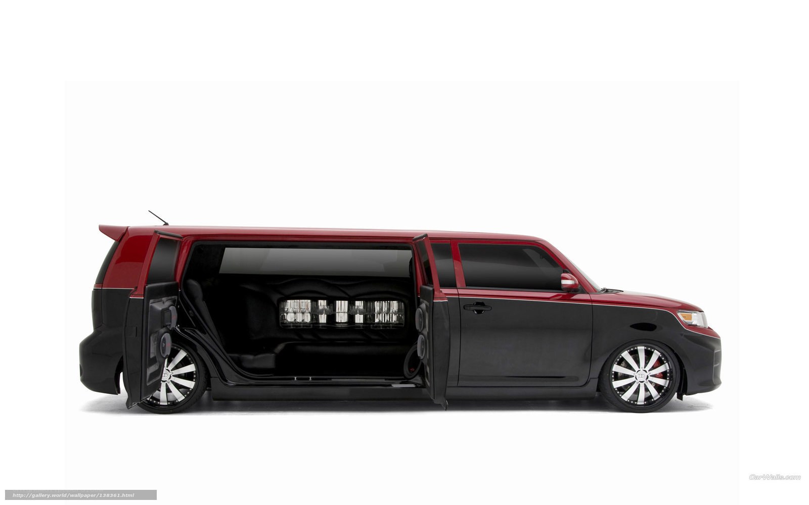 red and black limo car