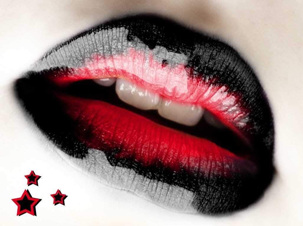 red and black lips
