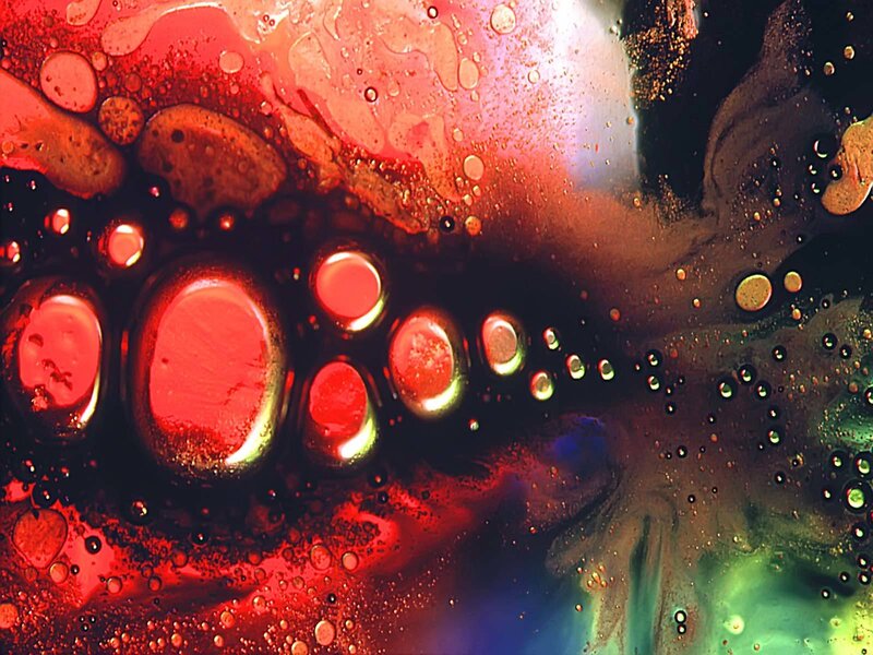 Red and Black Liquid Bubbles