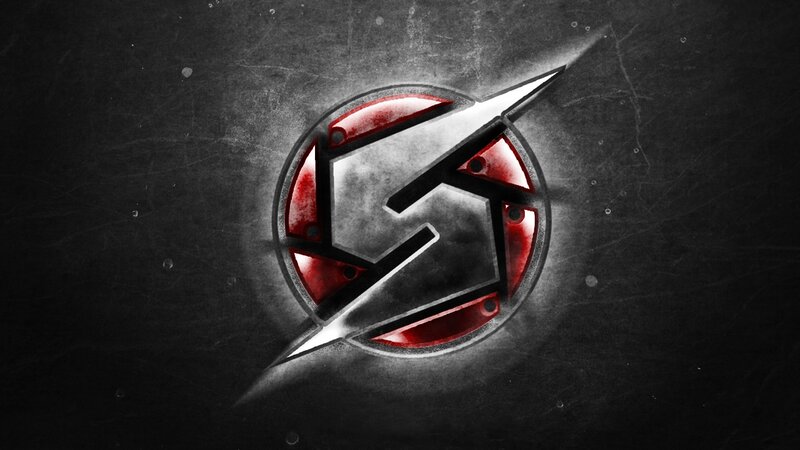red and black logo design