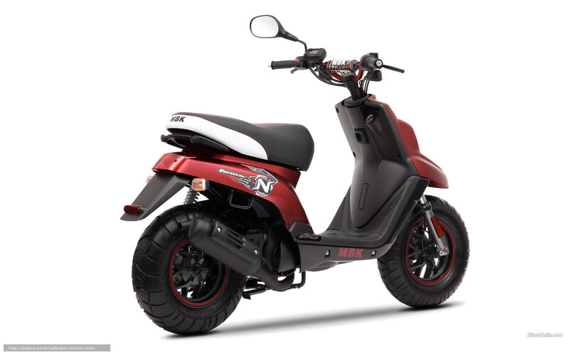 Red and black MBK scooter